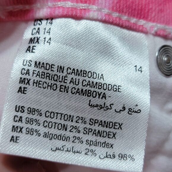 Style & Co Pink & White Tie-Dye Denim Curvy Capri Jeans - Size 14 - Picture 7 of 7